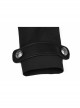 Front Metal Button Long Sleeve Vented Flap Slit Hem Black Punk Jacket