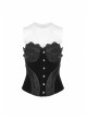 Off-Shoulder Front Lacey Lace Back Waist Lace-Up Black Gothic Weft Velveteen Corset