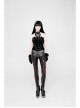 Off-Shoulder Front Lacey Lace Back Waist Lace-Up Black Gothic Weft Velveteen Corset
