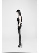 Off-Shoulder Front Lacey Lace Back Waist Lace-Up Black Gothic Weft Velveteen Corset