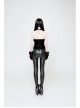 Off-Shoulder Front Lacey Lace Back Waist Lace-Up Black Gothic Weft Velveteen Corset