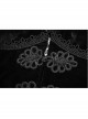 Stand-Up Lace Collar Front Chest Retro Plate Flower Buckle Back Waist Lace-Up Lace Hem Black Gothic Long Coat