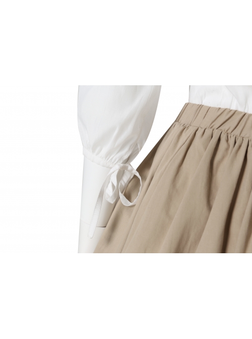 Sony Music Film Cinderella Halloween Cosplay Costume Beige Long Skirt Suit