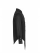 Front Metal Pattern Buckle Long Sleeve Sharp Corner Hem Black Gothic Shirt