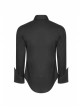 Front Metal Pattern Buckle Long Sleeve Sharp Corner Hem Black Gothic Shirt