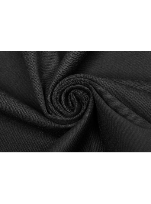 Front Metal Pattern Buckle Long Sleeve Sharp Corner Hem Black Gothic Shirt