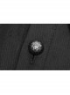 Front Metal Pattern Buckle Long Sleeve Sharp Corner Hem Black Gothic Shirt