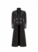Stand-Up Collar Front Chest Flower Buckle Long Sleeve Brown Punk Twill Weft Velveteen Jacket