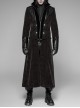 Stand-Up Collar Front Chest Flower Buckle Long Sleeve Brown Punk Twill Weft Velveteen Jacket
