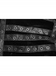 Stand-Up Collar Front Chest Metal Buckle Leather Strap Long Sleeve Black Punk Thickened Weft Velveteen Coat