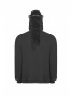 Leather Hasp Glasses Long Sleeve Black Punk Cashmere Hooded Coat