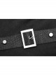 Leather Hasp Glasses Long Sleeve Black Punk Cashmere Hooded Coat