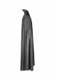 Stand-Up Collar Front Metal Decoration Long Sleeve Black Gothic Paisley Pattern Embossed Velvet Coat With Cloak