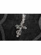 Stand-Up Collar Front Metal Decoration Long Sleeve Black Gothic Paisley Pattern Embossed Velvet Coat With Cloak