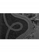 Stand-Up Collar Front Metal Decoration Long Sleeve Black Gothic Paisley Pattern Embossed Velvet Coat With Cloak