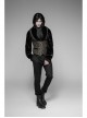 Brown Jacquard Splice Weft Velveteen Front Door Lapel Metal Button Gothic Vest
