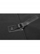 Stand-Up Collar Leather Hasp Long Sleeve Front Long Hem Black Punk Crack Knit Hooded Coat