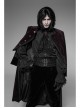Stand-Up Collar Front Metal Button Irregular Swallow Tail Hem Wine Red Gothic Weft Velveteen Dress Coat