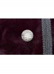 Stand-Up Collar Front Metal Button Irregular Swallow Tail Hem Wine Red Gothic Weft Velveteen Dress Coat
