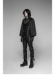 Front Double Row Snaps Buttons Back Waist Leather Hasp Splice Brown Twill Black Punk Vest