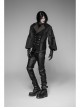 Front Double Row Snaps Buttons Back Waist Leather Hasp Splice Brown Twill Black Punk Vest