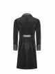Front Chest Metal Button Long Sleeve Swallow Tail Hem Black Gothic Cashmere Coat