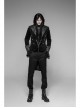 Front Chest Metal Button Long Sleeve Swallow Tail Hem Black Gothic Cashmere Coat