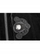 Stand-Up Collar Front Flower Buckle Decoration Black Punk Twill Weft Velveteen Jacket