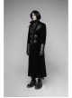 Stand-Up Collar Front Flower Buckle Decoration Black Punk Twill Weft Velveteen Jacket
