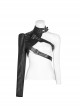 High Collar Metal Buckle Leather Strap Rivet One-Arm Black Punk Knitted Crack Accessory