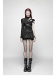 High Collar Metal Buckle Leather Strap Rivet One-Arm Black Punk Knitted Crack Accessory