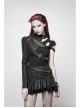 High Collar Metal Buckle Leather Strap Rivet One-Arm Black Punk Knitted Crack Accessory