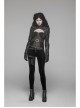 High Collar Front Zipper Long Sleeve Metal Buckle Brown Leather Belt Back Lace-Up Black Glossy Crack Punk Short Jacket