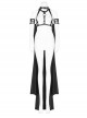 Metal Buckle Straps Arm Loop Metal Chain Black Punk Long Frill Cape