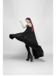 Metal Buckle Straps Arm Loop Metal Chain Black Punk Long Frill Cape