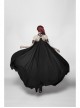 Metal Buckle Straps Arm Loop Metal Chain Black Punk Long Frill Cape
