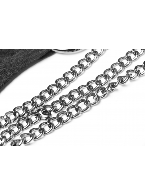 Metal Buckle Straps Arm Loop Metal Chain Black Punk Long Frill Cape