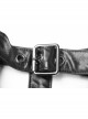 Metal Buckle Straps Arm Loop Metal Chain Black Punk Long Frill Cape