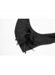 Black Jacquard Waist Solid Flower Decoration Backless Gothic Long Vest