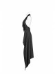 Black Jacquard Waist Solid Flower Decoration Backless Gothic Long Vest