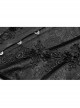 Front Metal Buckle Side Solid Flower Decoration Back Waist Lace-Up Black Jacquard Gothic Corset
