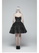 Front Metal Buckle Side Solid Flower Decoration Back Waist Lace-Up Black Jacquard Gothic Corset