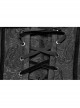 Front Metal Buckle Side Solid Flower Decoration Back Waist Lace-Up Black Jacquard Gothic Corset