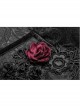 Front Metal Buckle Side Solid Flower Decoration Back Waist Lace-Up Black Jacquard Gothic Corset