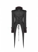 Stand-Up Collar Front Metal Retro Button Back Waist Lace-Up Rear Pendulum Dovetail Black Gothic Coat