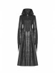 Stand-Up Collar Front Metal Zipper Flare Sleeve Sharp Corner Cuff Back Waist Lace-Up Black Three-Dimensional Bubble Jacquard Gothic Long CoatOther Accessories Are Not Include