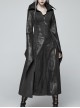 Stand-Up Collar Front Metal Zipper Flare Sleeve Sharp Corner Cuff Back Waist Lace-Up Black Three-Dimensional Bubble Jacquard Gothic Long CoatOther Accessories Are Not Include