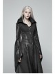 Stand-Up Collar Front Metal Zipper Flare Sleeve Sharp Corner Cuff Back Waist Lace-Up Black Three-Dimensional Bubble Jacquard Gothic Long CoatOther Accessories Are Not Include
