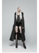 Stand-Up Collar Front Metal Zipper Flare Sleeve Sharp Corner Cuff Back Waist Lace-Up Black Three-Dimensional Bubble Jacquard Gothic Long CoatOther Accessories Are Not Include