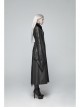 Stand-Up Collar Front Metal Zipper Flare Sleeve Sharp Corner Cuff Back Waist Lace-Up Black Three-Dimensional Bubble Jacquard Gothic Long CoatOther Accessories Are Not Include